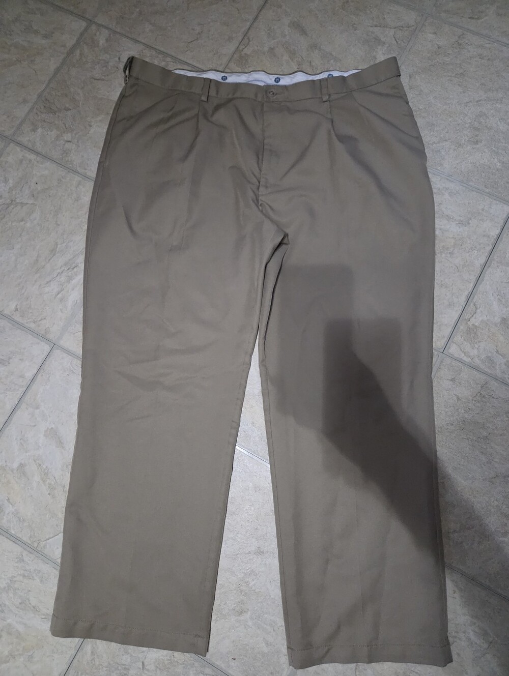 Haggar Men's Khaki Flat-Front Chinos - Light Brown 42x30